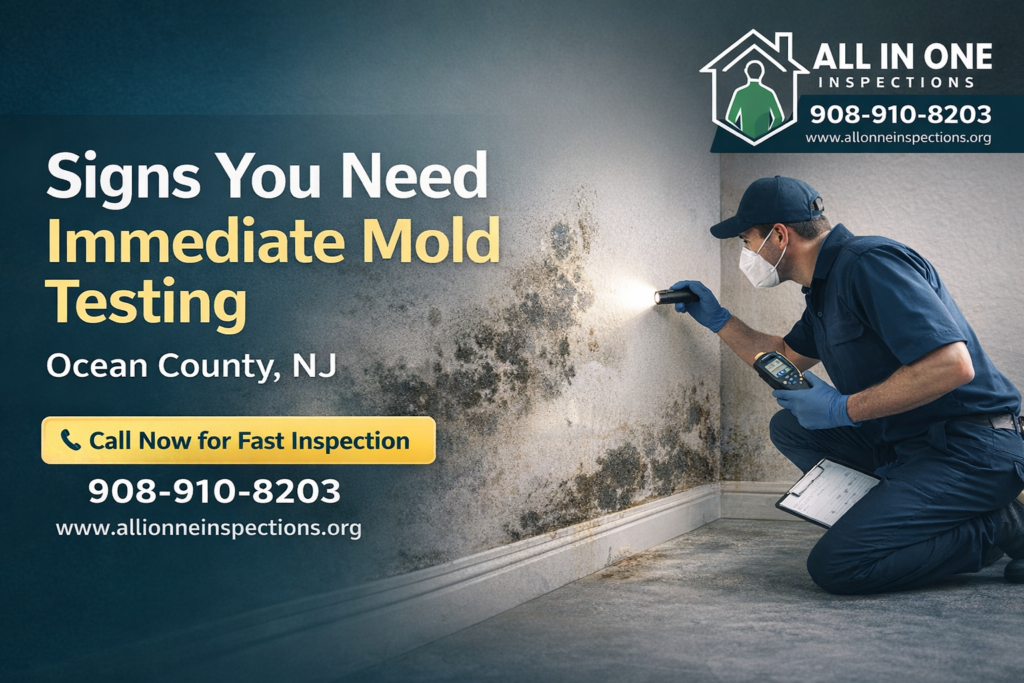 Signs You Need Immediate Mold Testing in Ocean County, NJ