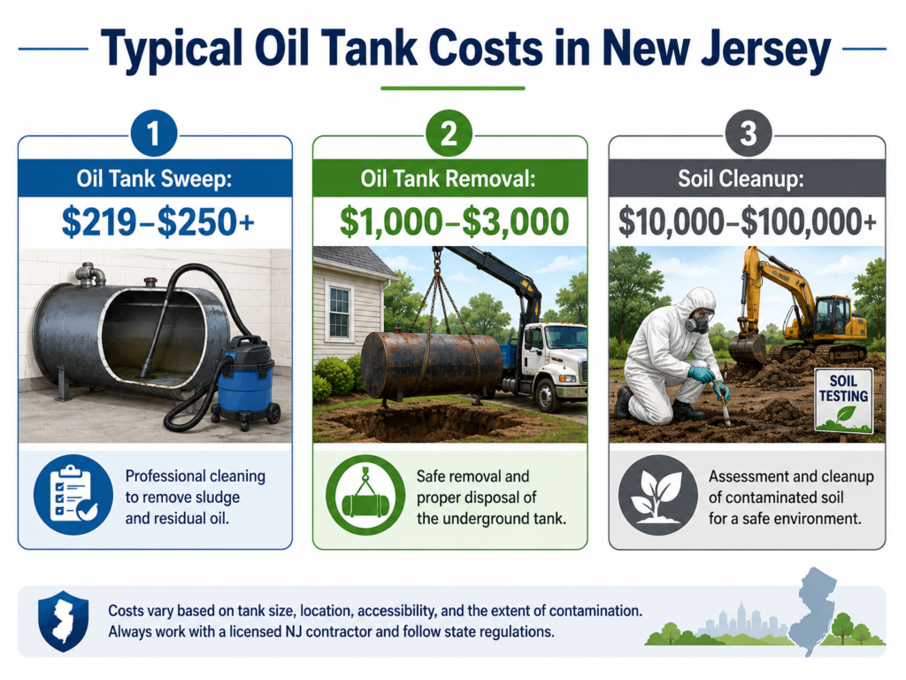 oil tank sweep in new jersey cost